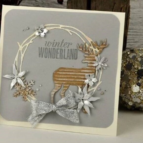 Rare Sizzix Thinlits Tim Holtz Winter Wonderland Cutting Dies Deer 662426 NEW - Picture 4 of 7